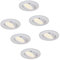 HCFEI 6er set LED Einbaustrahler Dimmbar Weiß-Matt Schwenkbar 5W flach 230V Einbau-Spot Strahler Einbauspot 68mm Bohrloch, Warmweiß 3000K, 120°Abstrahlwinkel