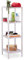 Relaxdays Badregal Walnuss, 4 Ablagen, offen, quadratisch, Badezimmer Regal Holz, HBT 112 x 36 x 36 cm, Standregal, weiß