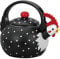 UPware Enamel on Steel Whistling Tea Kettle, Stovetop Teakettle (1.6 Quart, Rooster)