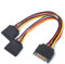 Multibao 15 Pin Sata Male to 2 Sata Female Power Splitter Y Cable 20cm