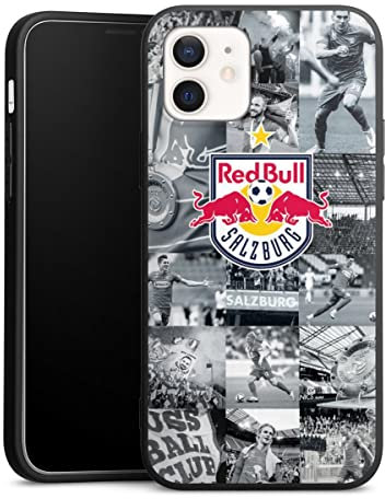 Premium Silikon Hülle kompatibel mit Apple iPhone 12 Handyhülle schwarz Case FC Red Bull Salzburg Red Bull Salzburg