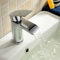 Nes Home Waterfall Cloakroom Tap Basin Mono Mixer Chrome Modern Design Solid Brass