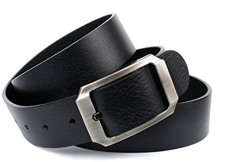 Anthoni Crown Herren Ledergürtel Gürtel, Schwarz, 100