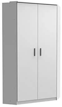 möbelando Eckschrank Joker aus Spanplatte in Weiß mit 8 Einlegeböden. Abmessungen (B/H/T) 95x199x95 cm