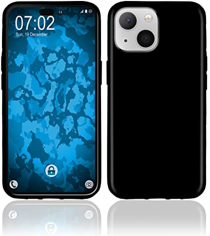 PhoneNatic Case kompatibel mit iPhone 14 in Schwarz Silikon Hülle Cover