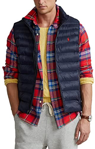 Ralph Lauren Polo Men's Down Pony Full Zip Packable Vest Navy Size 2XL, Navy, 2X