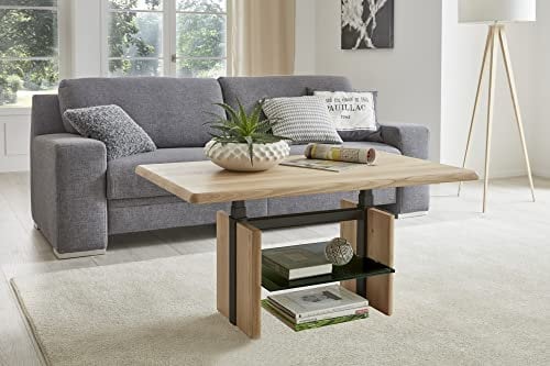 58 aufm Kessel Couchtisch eckig Cathi 110x65x50 Wohnzimmertisch Massivholz Wildeiche geölt 16178