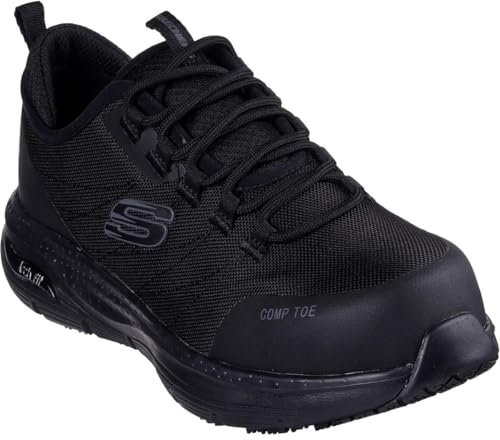 Skechers Arch Fit SR Ebinal, Stivali Antinfortunistici Donna, Nero, 39 EU