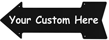 Letreros de chapa de flecha personalizados Letrero de metal de flecha izquierda personalizado Letrero de chapa de metal personalizado con foto de texto para placa de negocios Hombres Cave Bar Cafe Sho