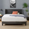 Zinus Evelyn Bett 100x200 cm - Höhe 25 cm - Gepolstertes Bettgestell mit breitem Wingback-Kopfteil - Dunkelgrau