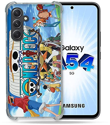 Cokitec Coque Renforcée en Verre Trempé pour Samsung Galaxy A54 5G Manga One Piece Sunny