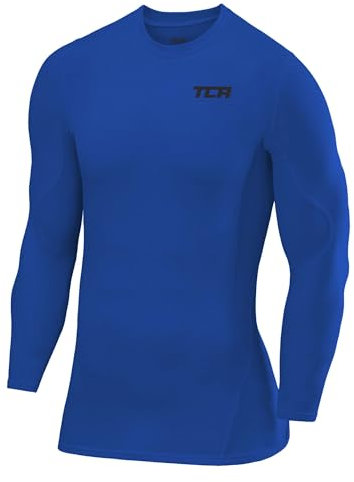 TCA Boys' SuperThermal Compression Base Layer Football Running Top Long Sleeve Thermal Under Shirt - Dazzling Blue, 12-14 Years