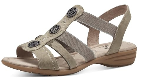 Jana Damen Sandalen flach Sommer Vegan, Grün (Sage), 38 EU
