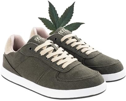8000Kicks Der Seeker Hanf Sneaker & Sportschuhe für Damen und Herren | Recyceltes Gummi und Cannabis | Sneaker mit Hanf-Einlegesohle | Antibakteriell/-mikrobiell