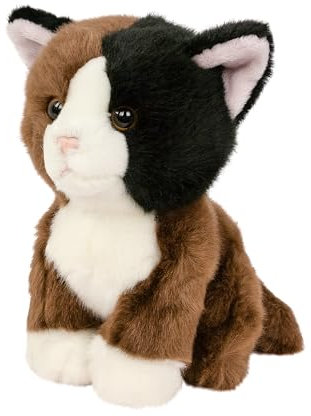 Teddys Rothenburg Kuscheltier Katze Dunkelbraun/schwarz/weiß sitzend 18 cm Plüschkatze Plüschtier