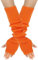 Surakey Winter Gestrickte Handschuhe für Damen, 1 Paar Fingerlose Armstulpen Feinstrick lang Handwärmer Stulpen, Warm Strick Handschuhe Pluswärmer Handstulpen Armwärmer Stulpen für Damen,Orange