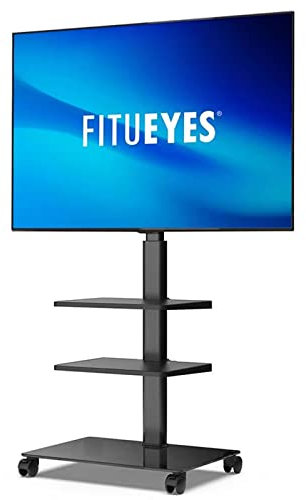 Meuble TV Amovible de 32 à 55 Pouces, Meuble TV pivotant au Sol, Meuble TV d'angle Universel avec Rangement, Parfait pour Un Support de Divertissement réglable (C)