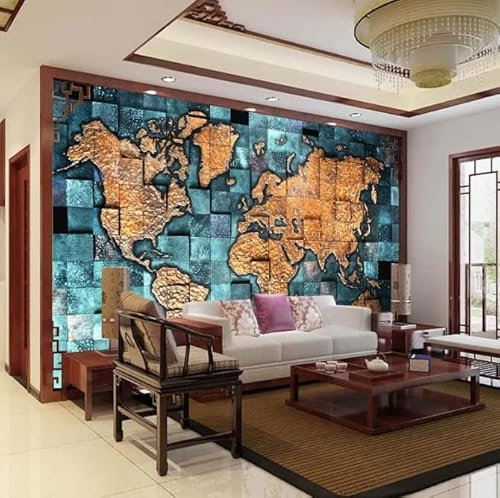 Mural Wallpaper World Map 3D Living Room Study Backdrop Photo Wall Paper Home Decoration Wall 150CM(W)*105CM(H)