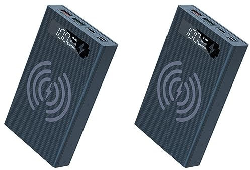 ZOMTTAR 2X DIY 5X18650 Power Bank Case Abnehmbare Tragbare Akkuladung Aufbewahrungsbox Shell CX5 mit LED-Beleuchtung Ohne