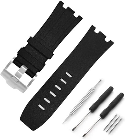 RBIPO 28mm Gummi Uhrenarmband Silikon Ersatz Uhrenarmband Kompatibel mit Audemars Piguet AP Royal Oak Offshore 15703 15710 15400 26470 26400 für Männer und Frauen