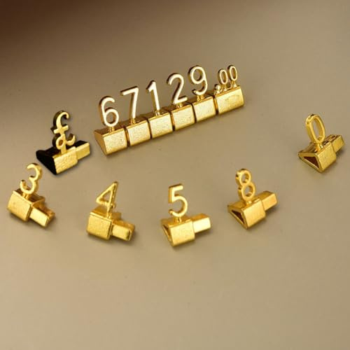 10 Sets Preisschild-Displaywürfel für Schmuck, Preisanzeige, Würfel, Zahlenschild für Verkäufer, Wertgegenstände, Gold, Schmuckanhänger für Einzelhandelspreise, Zink-Ally, (GBP)