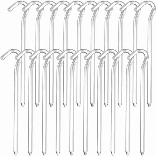 LINSOCLE 20 Stück Zeltheringe Sturmfest, Heringe Erdnägel,Zelthaken Heringe Zeltzubehör Heringe ideal für Camping und Outdoor-Boden (18 cm)
