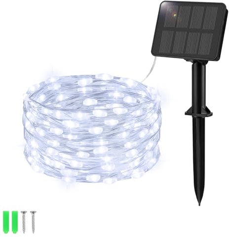 Etopgo Solar String Lights Outdoor Garden, 5M50LED Solar Powered Fairy Lights Waterproof,8 Modes Copper Wire Solar Decoration Lights for Tree,Patio, Garden,Yard,Home,Wedding,Party