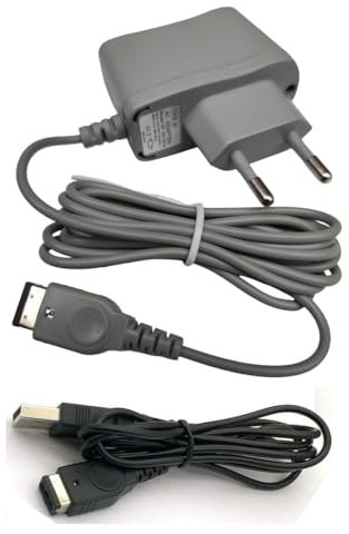 Link-e : Chargeur Secteur et Cable USB pour Alimentation Compatible avec la Console Nintendo GBA SP (Gameboy Advance SP) et DS (Premier Modèle)