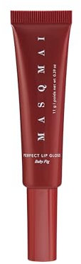 MASQMAI Perfect Lip Gloss, Lipgloss mit Peptid Volumengebend, Feige, Farbton: Baby Fig