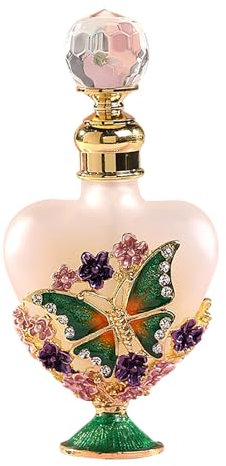 CHSEEO Vintage Empty Perfume Bottle, Refillable Perfume Essential Oil Bottle Perfume Dispenser Butterfly Arabic Vintage Style Protable Travel Glass Bottle - For Home Bussiness trip