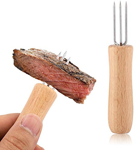 Fourchette à Grillades, Fourchettes à Brochettes en Acier Inoxydable, pour Griller