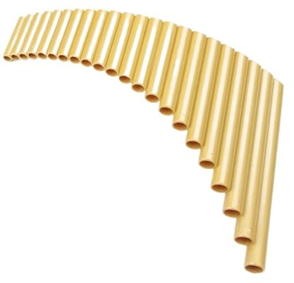 Professional Panpipe Pan Flute 22 Pipe Plastic Panpipe G Key Panflute Right/Left Handmade Golden Color Pan Flute With Bag (Color : Left Hand)