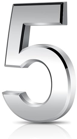 3 Inch Door Numbers, 3D Self Adhesive Mailbox Numbers 0-9, Address Numbers Waterproof House Numbers Street Number Stickers for House Mailbox Apartment Hotel Courtyard Cafe, Silver (Silver5)