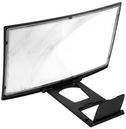 HOMSFOU Handy Bildschirmvergrößerer 12 Zoll Hd Vergrößerungsglas Gebogenes Design Klappbarer Ständer Kompatibel Vielseitig Für Smartphones