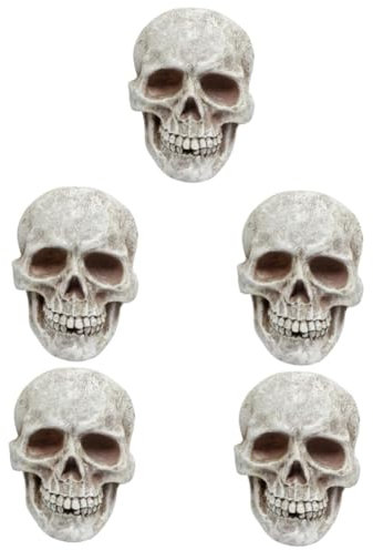 Cabilock 5stücke Halloween Skull Figurine Resinskelett Deko Für Zuhause Langlebige Und Schädel Skulptur Halloween Dekoration Für Zimmer
