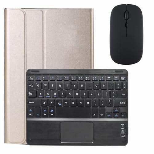 MG REAL d'or, Étui Clavier avec Trackpad pour Samsung Galaxy Tab S7 FE 12.4'' 2021 (SM-T730/T733/T736/T738), Mince Étui Détachable sans Fil Bluetooth Clavier avec Porte-Stylo, Rose Gold