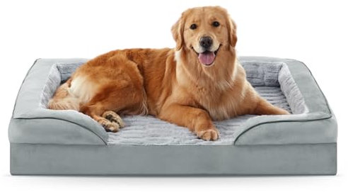 FURTIME Orthopädisches Hundebett für extra große Hunde – XL waschbares Hundesofa, groß, stützendes Schaumstoff-Haustier-Couch-Bett mit abnehmbarem, waschbarem Bezug, wasserdichtem Futter und