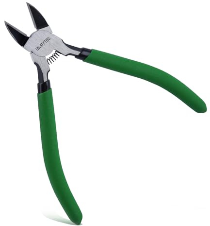 INJOYTEC Präzisions-Seitenschneider, 15,2 cm, Drahtschneider, Diagonaldrahtschneider, Drahtschneidezange zum Basteln, Schmuckherstellung, Mini-Bündigschneider mit Feder, funktionale Werkzeuge zum