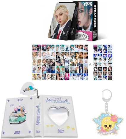 SKZ Merch 60 Persönliche Fotokarten 32 Aufkleber SKZoo Album Ordner Buch Schlüsselanhänger Stay (Felix)