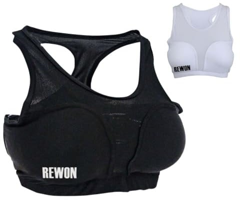 REWON Brustschutz Kampfsport Damen Soft Schalen fur Kickboxen Karate Taekwondo Kwon Boxen Muay Thai MMA - Damen-Sport-BH zum Schutz