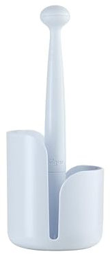 Avilia White Plastic Toilet Roll Holder Floor Standing - Simple and Elegant Design Ideal for Any Type of Furniture and to Keep Your Bathroom Tidy - 36 x 14.5 cm