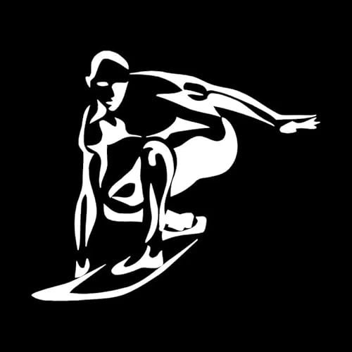 JIFENLI Autoaufkleber 16,6 M * 14,4 CM Surfen Extremsport Wave Board Vinyl Aufkleber Auto Aufkleber Dekor Cartoon Kreativ Schwarz/Silber