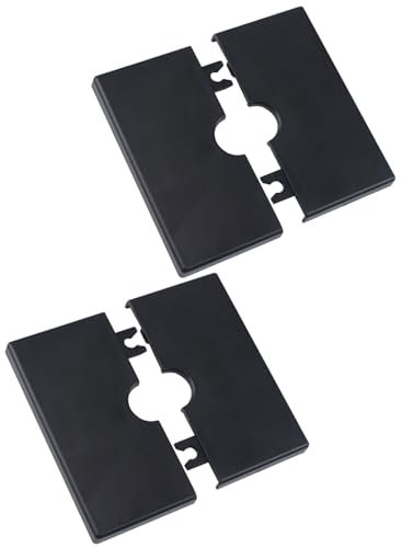 UFURMATE Plastic Square Cable Pass Through Plates Self-Adhesive Faucet Pipe Plate Covers, Decorative Wall Hole Covers, Diameter 16mm/0.63in (Black) 2Pcs