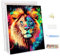 MEIYUDA Peinture par Numero Adulte avec Cadre Lion arc-en-ciel, DIY Peinture Acrylique pour Adultes Débutants Facile sur Toile Avec Peintures et Pinceaux Decoration Maison Cadeau 30x40cm
