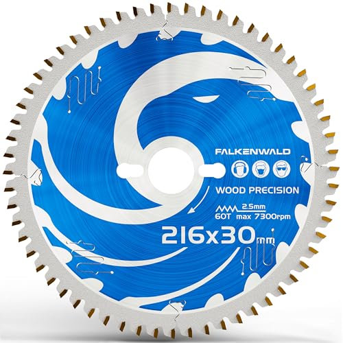 Lame de scie circulaire 2160 x 30 mm avec 60 dents en carbure pour bois – Lame de scie circulaire compatible Bosch Makita