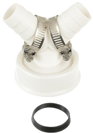 HUAREW waschmaschine abfluss adapter, Doppelanschluss für Waschmaschine, 1 1/2 Zoll Y-adapter für Geschirrspüler und Waschmaschine mit Eingangsstutzen von 19-24 mm und Abgang DN 40 Rohr