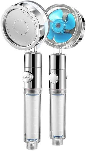 Wappiott La Douchette EcoPression Anti-calcaire Douchette À Main Haute Pression - Pommeau De Douche Avec Hélice Haute Pression, Economise Et Filtre L'eau (Bleu)