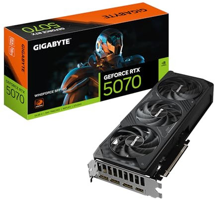 GIGABYTE GeForce RTX 5070 WINDFORCE SFF 12G Carte graphique 12 Go 256 bits GDDR7, PCIe 5.0, système de refroidissement WINDFORCE, GV-N5070WF3-12GD Carte vidéo