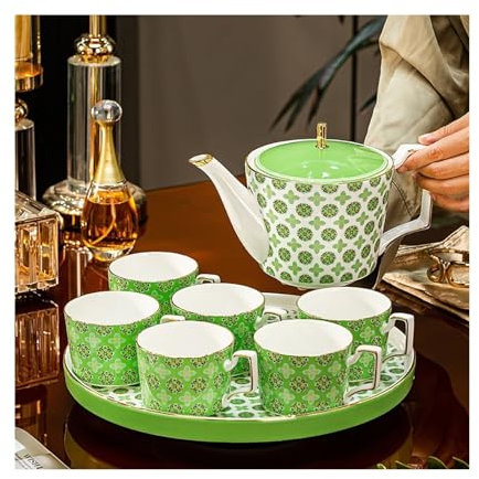 CRBUDY Mugs Modern teapot Afternoon Tea Coffee Pot Kettle Household teapot Cup with Tea Tray Essential Tea Set for Home Coffee Mug