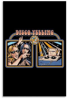 ERGDHbd Disco Schrei-Poster, lustig, Kunstdruck, Heimwand, ästhetisch, 30 x 45 cm